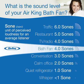 Air King AS50 one-piece polymeric wheel shown for smooth, quiet operation.