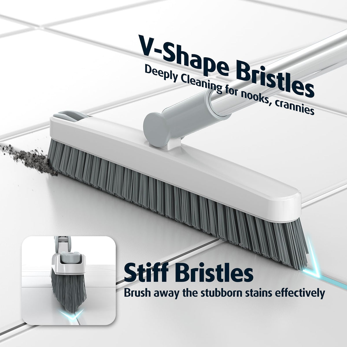 Air U+ adjustable stainless steel handle extends to reach high spots