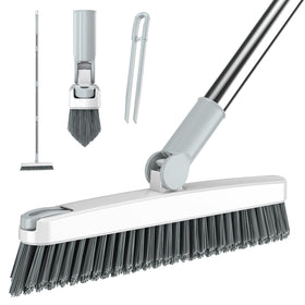 Air U+ grout brush with long handle and 180° swivel for deep tile grout cleaning