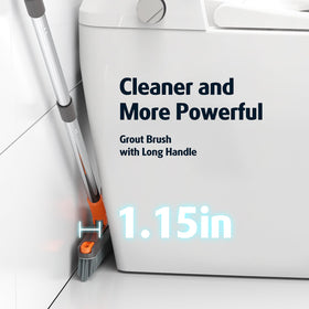 AIR U+ grout brush screw-on connection provides a sturdy, wobble-free setup