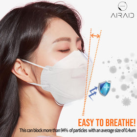 AIRAID KF94 soft elastic earloops minimize ear pressure