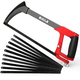 AIRAJ 12-inch adjustable hacksaw frame for precise cuts and longer blade life.