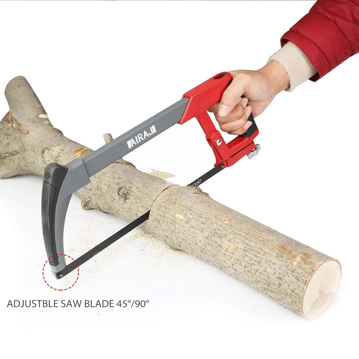 AIRAJ hacksaw kit ready for garden, construction, or DIY projects.