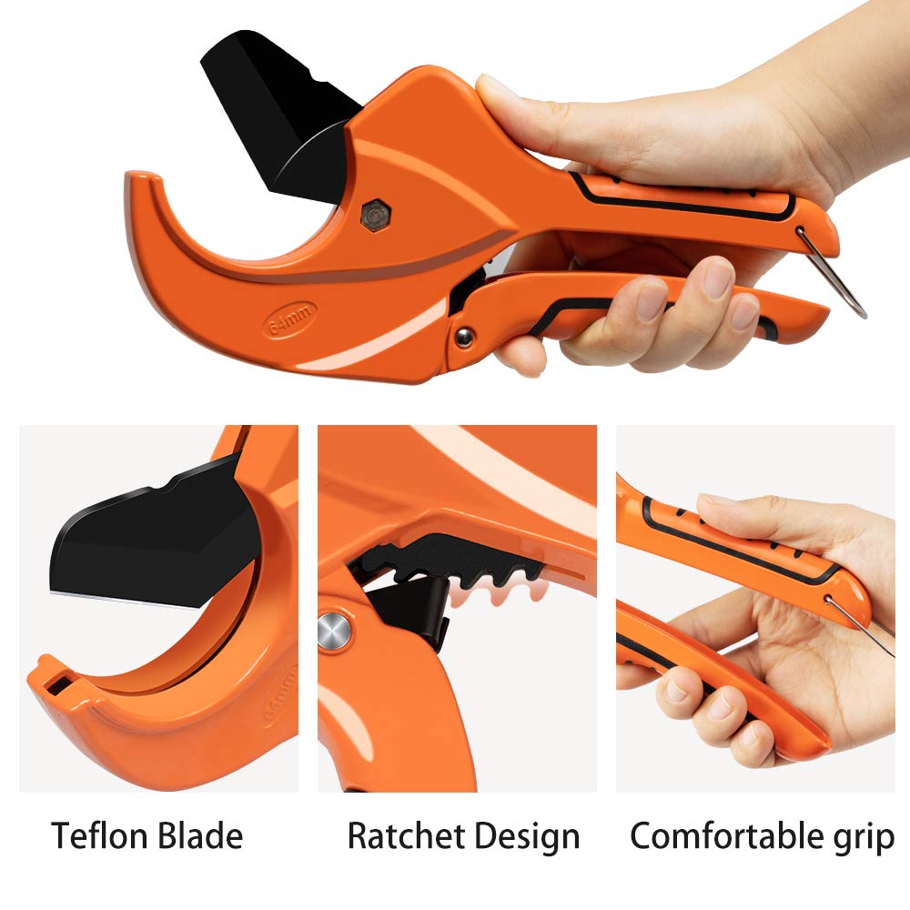 AIRAJ cutter capacity up to 2-1/2 inches for PVC, PEX, and more
