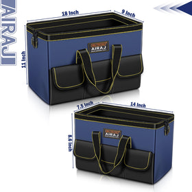 AIRAJ tool bag 14-inch wide-mouth ideal for compact DIY storage.