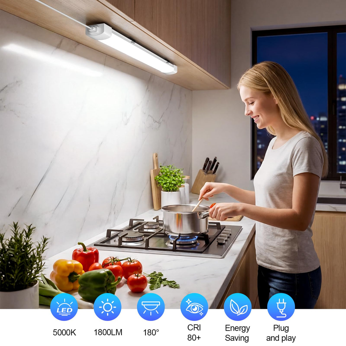 Airand garage-basement light with long 30,000-hour life for durability