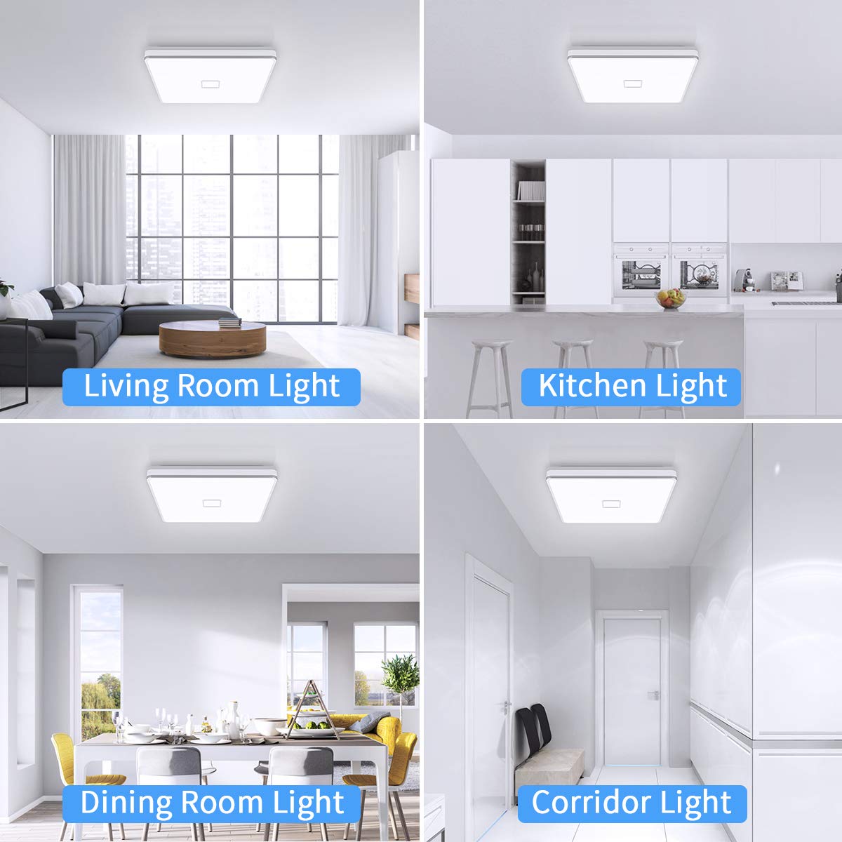 Airand ceiling light in hallway providing even light distribution