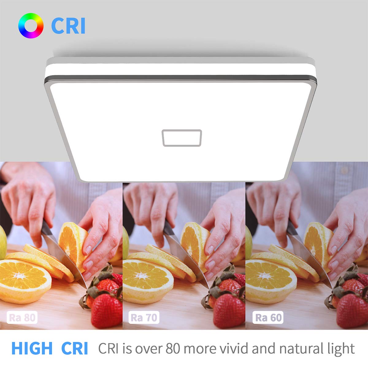 Airand LED ceiling light in living room with 5000K daylight glow