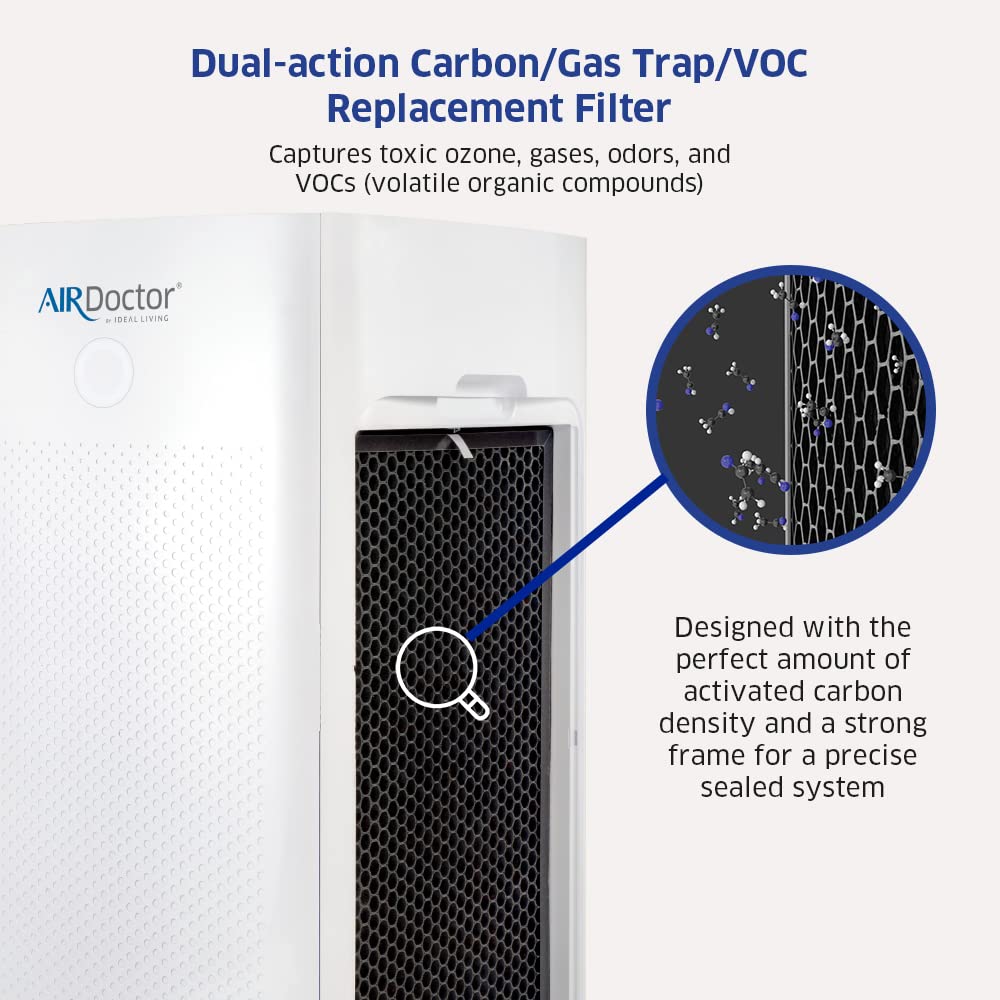 AirDoctor AD5000 carbon VOC filter controls cooking and pet odors.