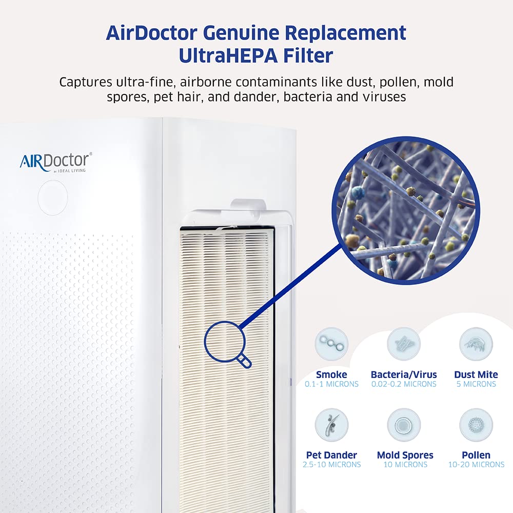 AirDoctor AD5000 UltraHEPA filter captures dust and allergens for fresher air.