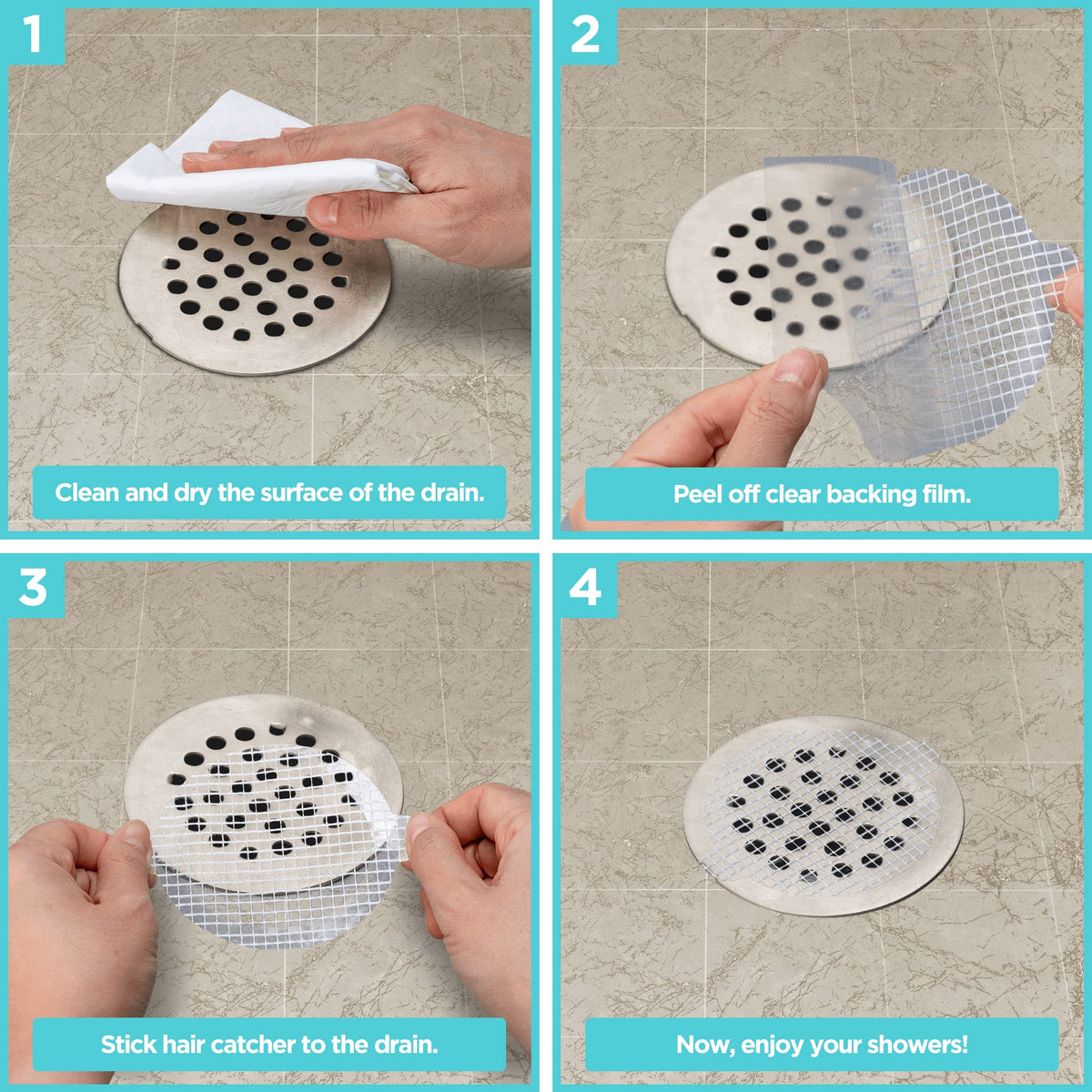 Aire Allure mess free drain cover for quick easy replacement and no mess.