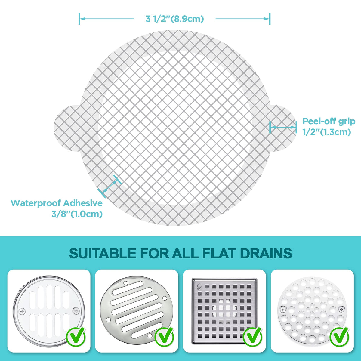 Aire Allure sanitary hair catcher mesh keeps drains cleaner between cleans.