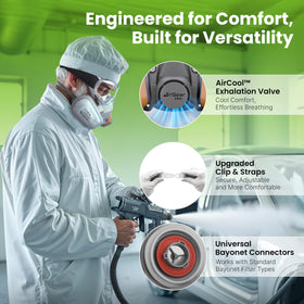 AirGearPro G-500 gas filter cartridges protecting against vapours in workshops.