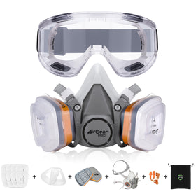 AirGearPro G-500 close-up showing dual A1P2 filtration for gases and particles.