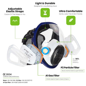 AirGearPro G-750 visor anti-fog for clear vision during sanding and spraying