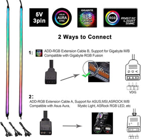 Airgoo AG-NEON-LS1 ARGB 3-pin connector illustrates motherboard compatibility
