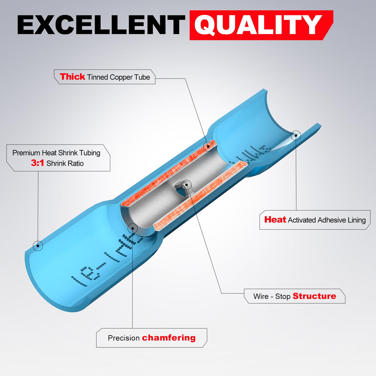 AirIC blue connectors for 16-14 gauge wires support durable automotive wiring