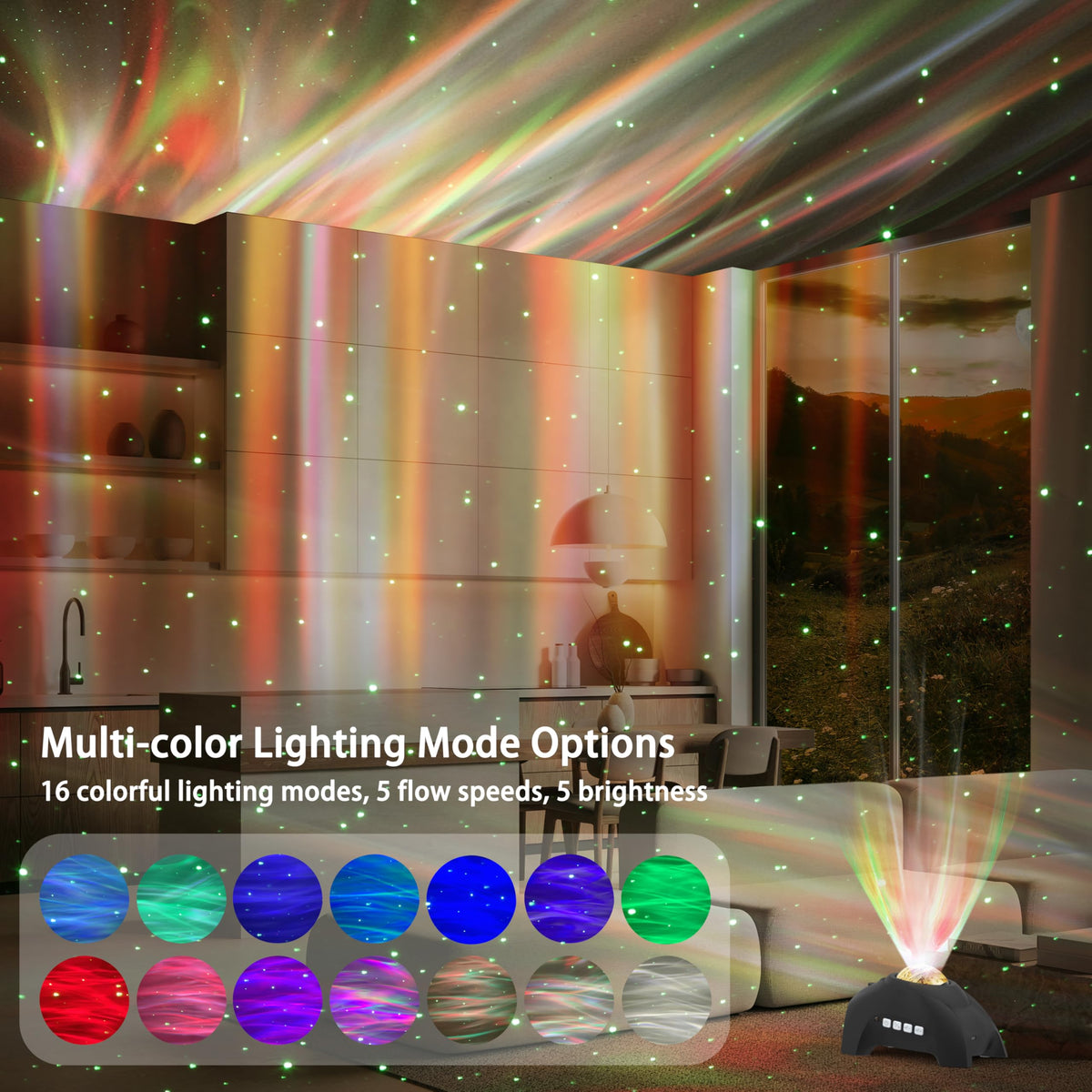 AIRIVO star projection on the ceiling creates a cozy, immersive ambiance.