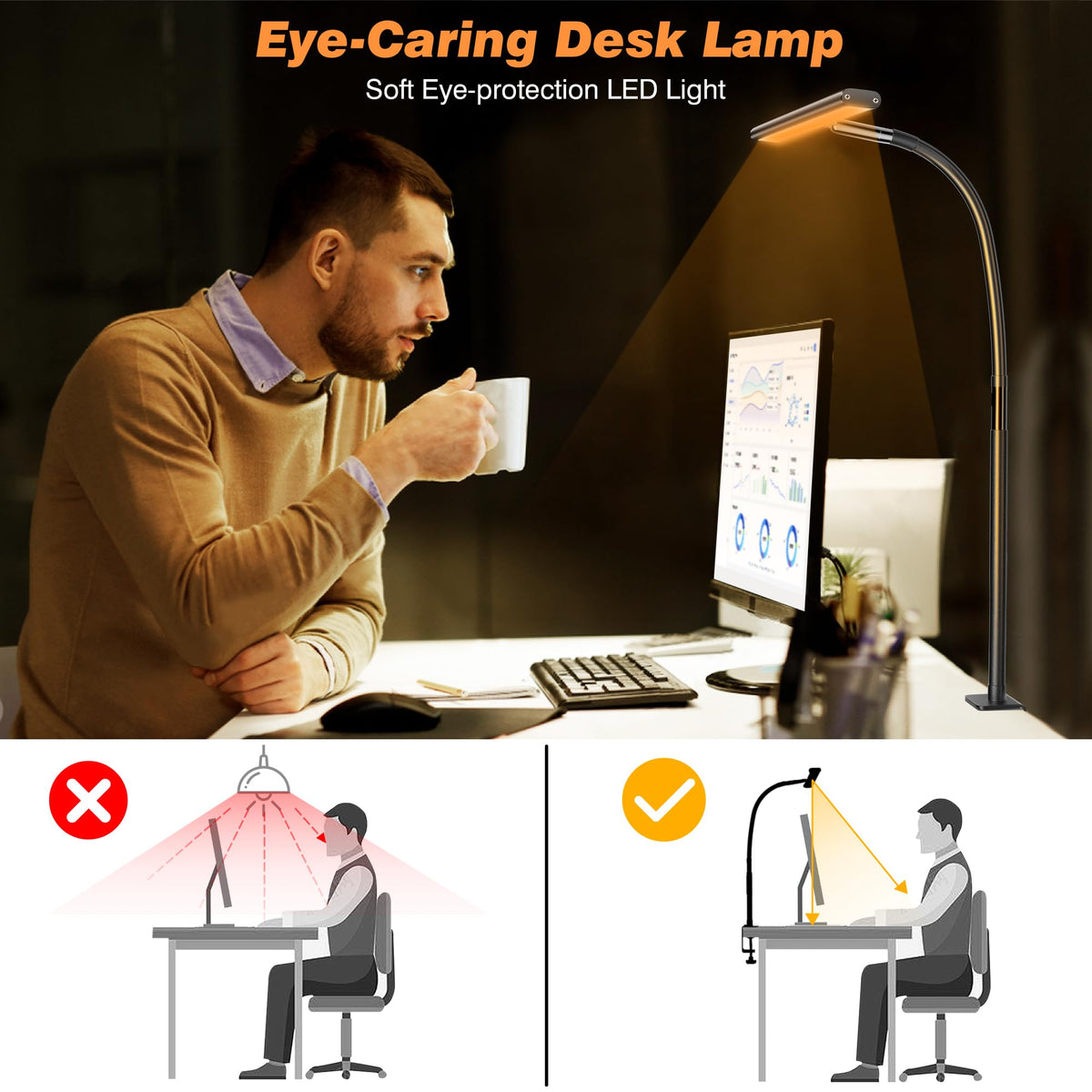 Airlonv lamp includes USB adapter for plug-and-play setup.