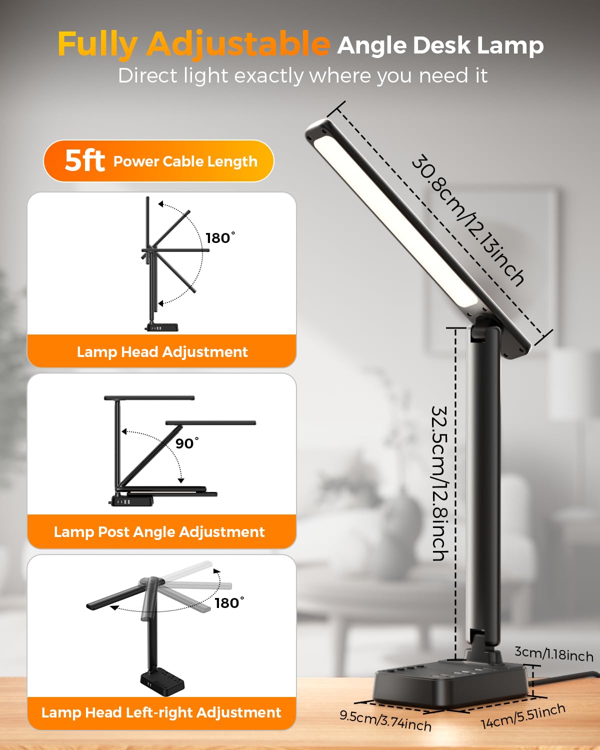 Airlonv foldable lamp arm enables compact storage on small desks