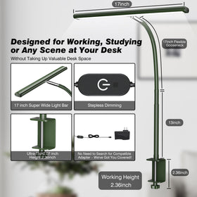 Airlonv lamp provides stepless dimming from warm to cool for task lighting.