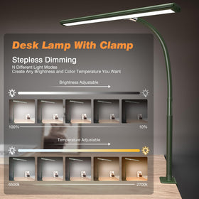 Airlonv LED desk lamp with 360-degree gooseneck for precise positioning.