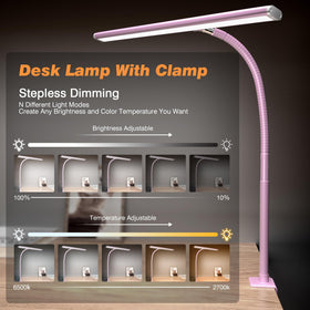 Airlonv lamp clamp attached to desk showing secure mounting