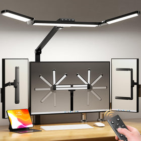 Airlonv LED desk lamp with clamp and remote control for convenient task lighting
