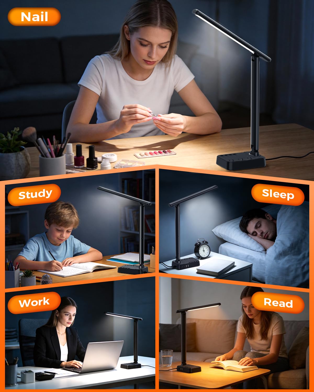 Airlonv space-saving desk lamp ideal for dorm rooms