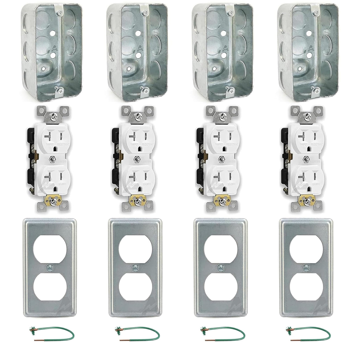 Airmont Outlet Box Kit 4-Pack front view shows rugged, garage-ready durability