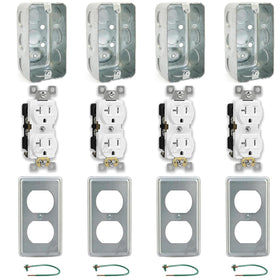 Airmont Outlet Box Kit 4-Pack front view shows rugged, garage-ready durability
