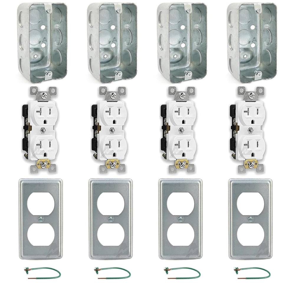 Airmont Outlet Box Kit 4-Pack front view shows rugged, garage-ready durability