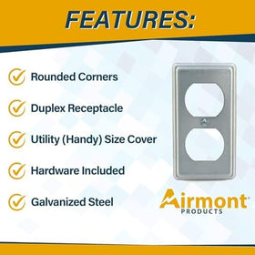 Airmont Outlet Box Kit duplex outlets mounted inside for a secure connection