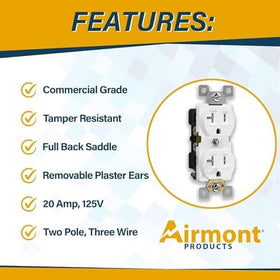 Airmont Outlet Box Kit metal covers in use protect exposed wiring