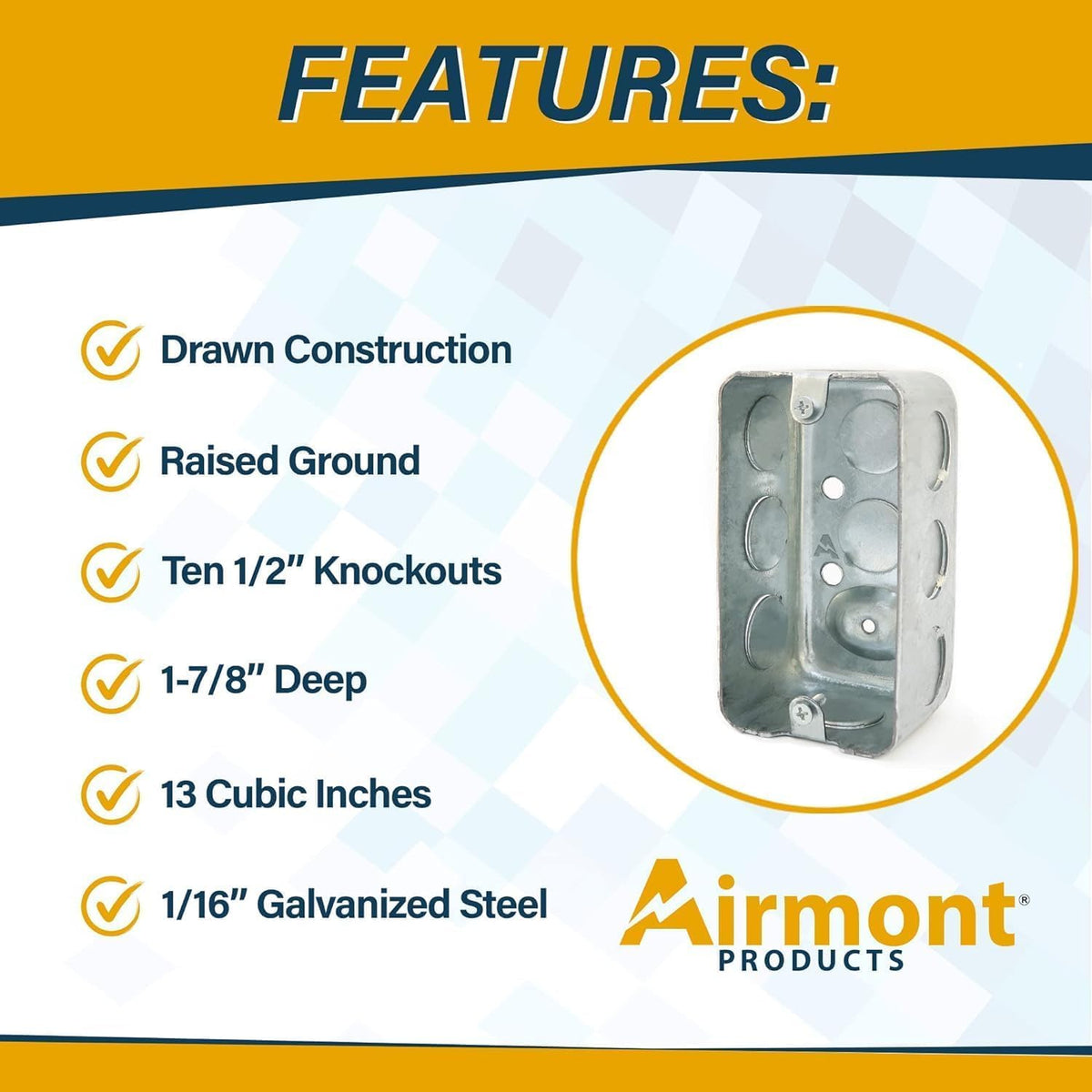 Airmont Outlet Box Kit utility boxes installed demonstrate solid space and layout