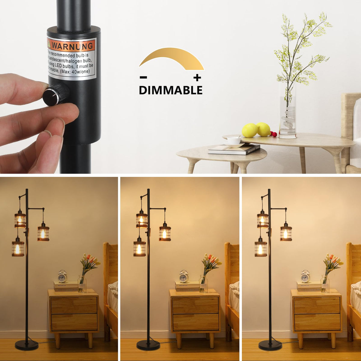 Airposta 65-inch tall lamp adds industrial charm to bedrooms or offices.
