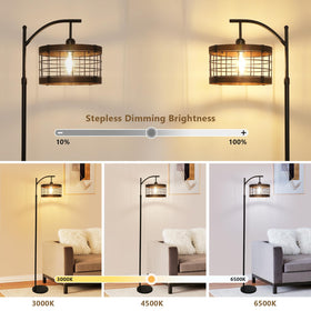 Airposta Arc Floor Lamp with dimmable LED for adjustable task lighting.