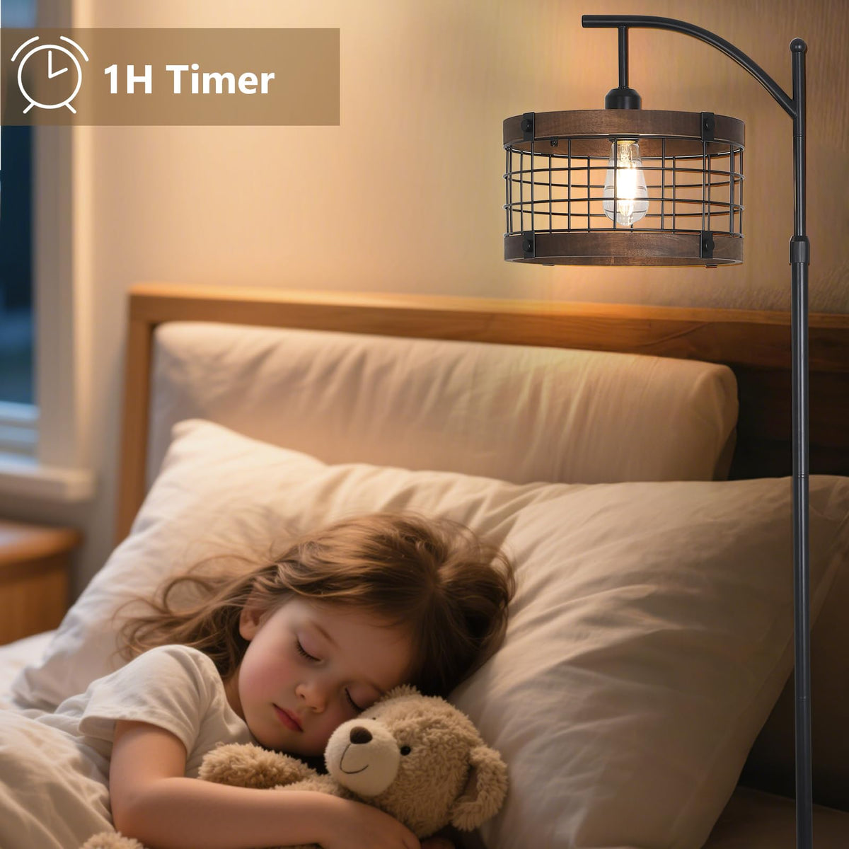 Airposta Arc Floor Lamp heavy base provides stability.