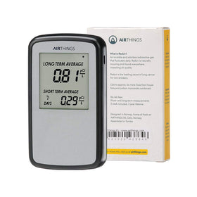 Airthings Corentium Home in-room use for quick radon checks.