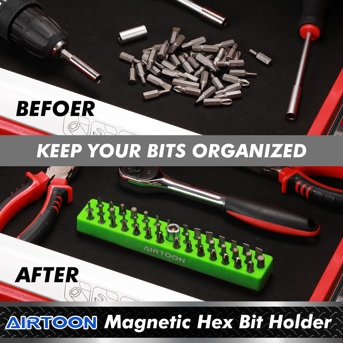 AirToon keeps toolboxes organized, reducing clutter during projects.