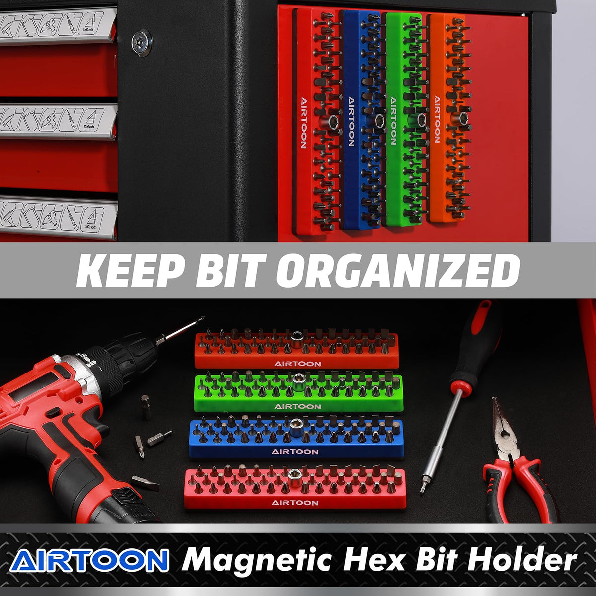 AirToon color-coded set helps fast identification of bits.