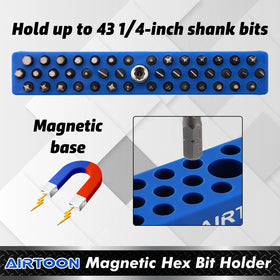 AirToon strong magnetic base holds bits securely even when inverted.