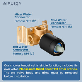 Airuida 8-inch rainfall shower head delivers wide coverage and gentle flow.