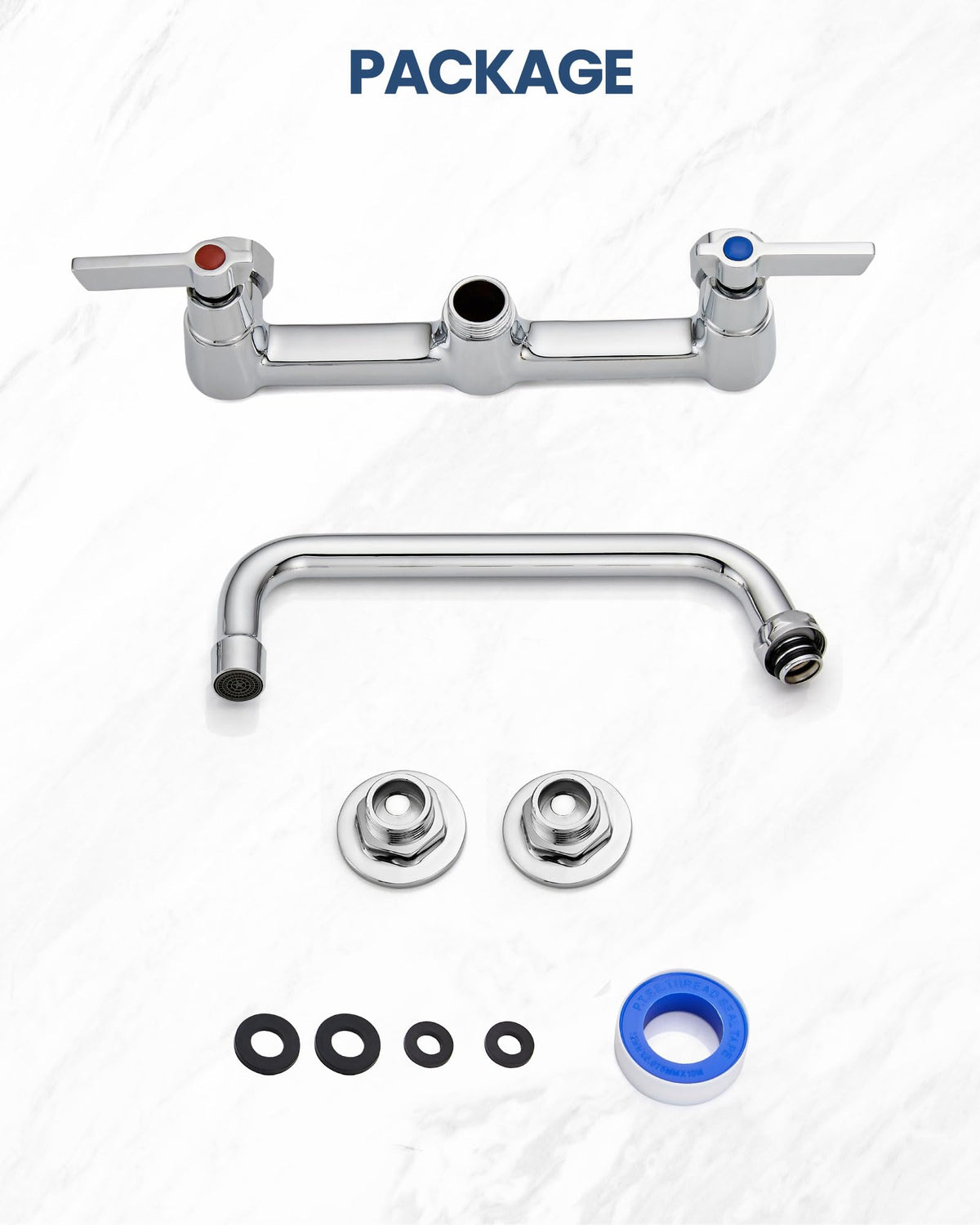 Airuida chrome finish wall mount faucet adds a professional look