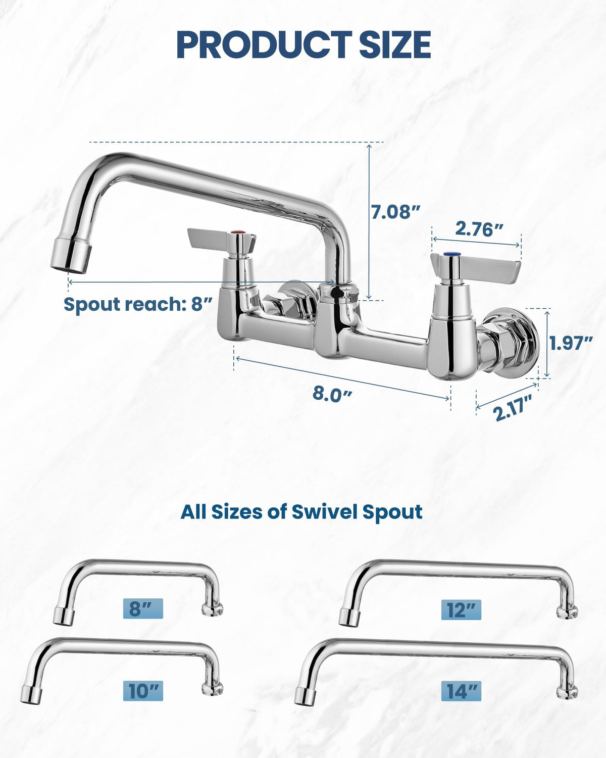 Airuida dual‑handle wall mount faucet for precise hot and cold control