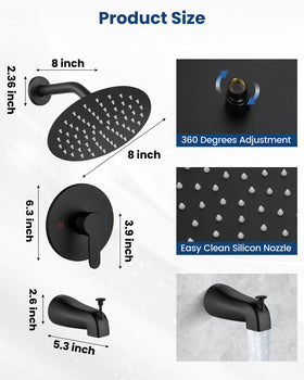Airuida handle with diverter enables precise temperature and flow control.