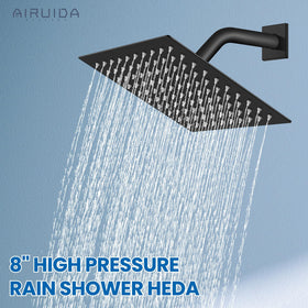 Airuida matte black finish enhances modern bathroom style.