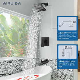 Airuida rectangular single-handle control for easy temperature and flow