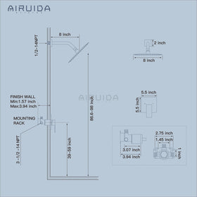 Airuida rough-in valve installation requires behind-wall access and clear instructions