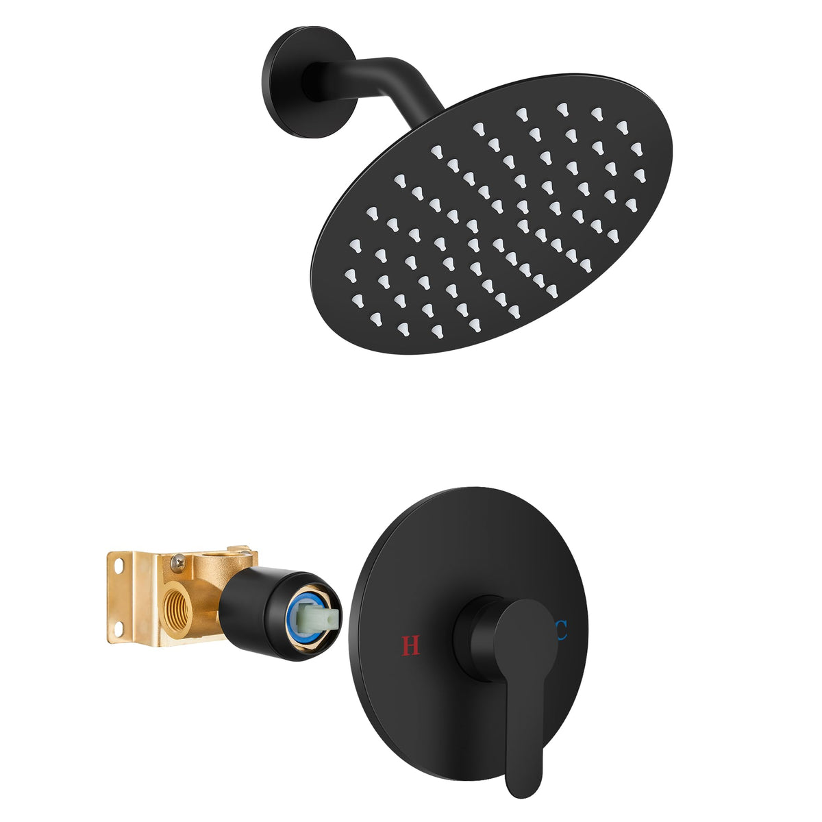 Airuida shower faucet set assembly with valve and handle for easy installation.